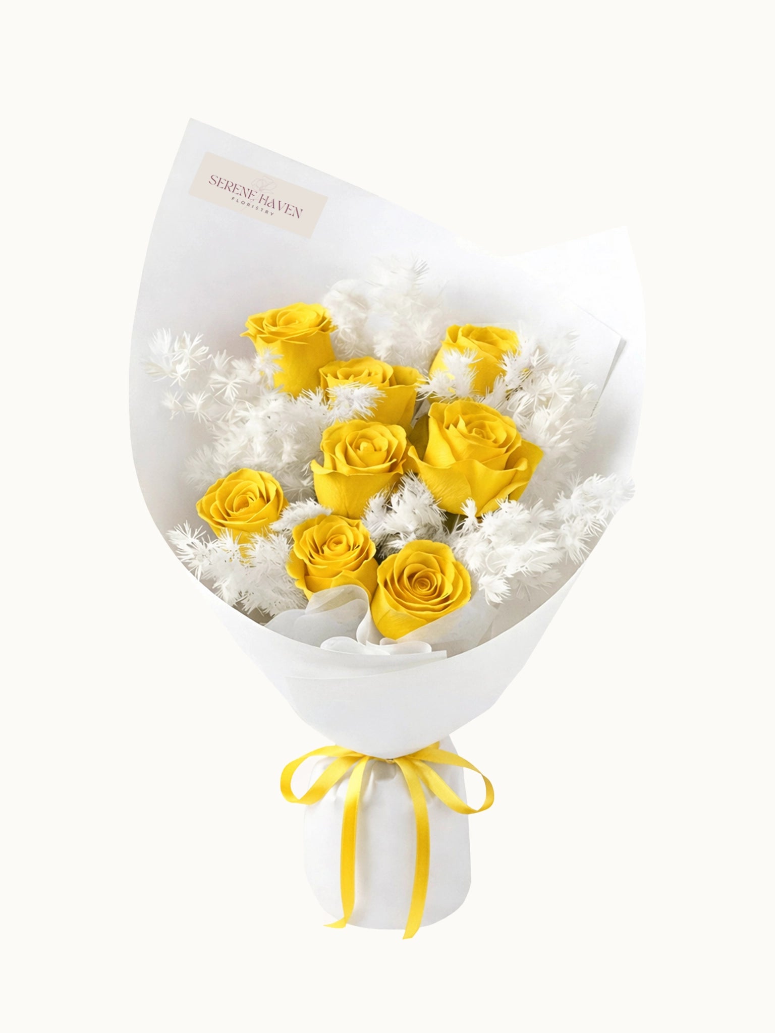 In a Heartbeat yellow rose bouquet，明亮黃色玫瑰鮮花禮物