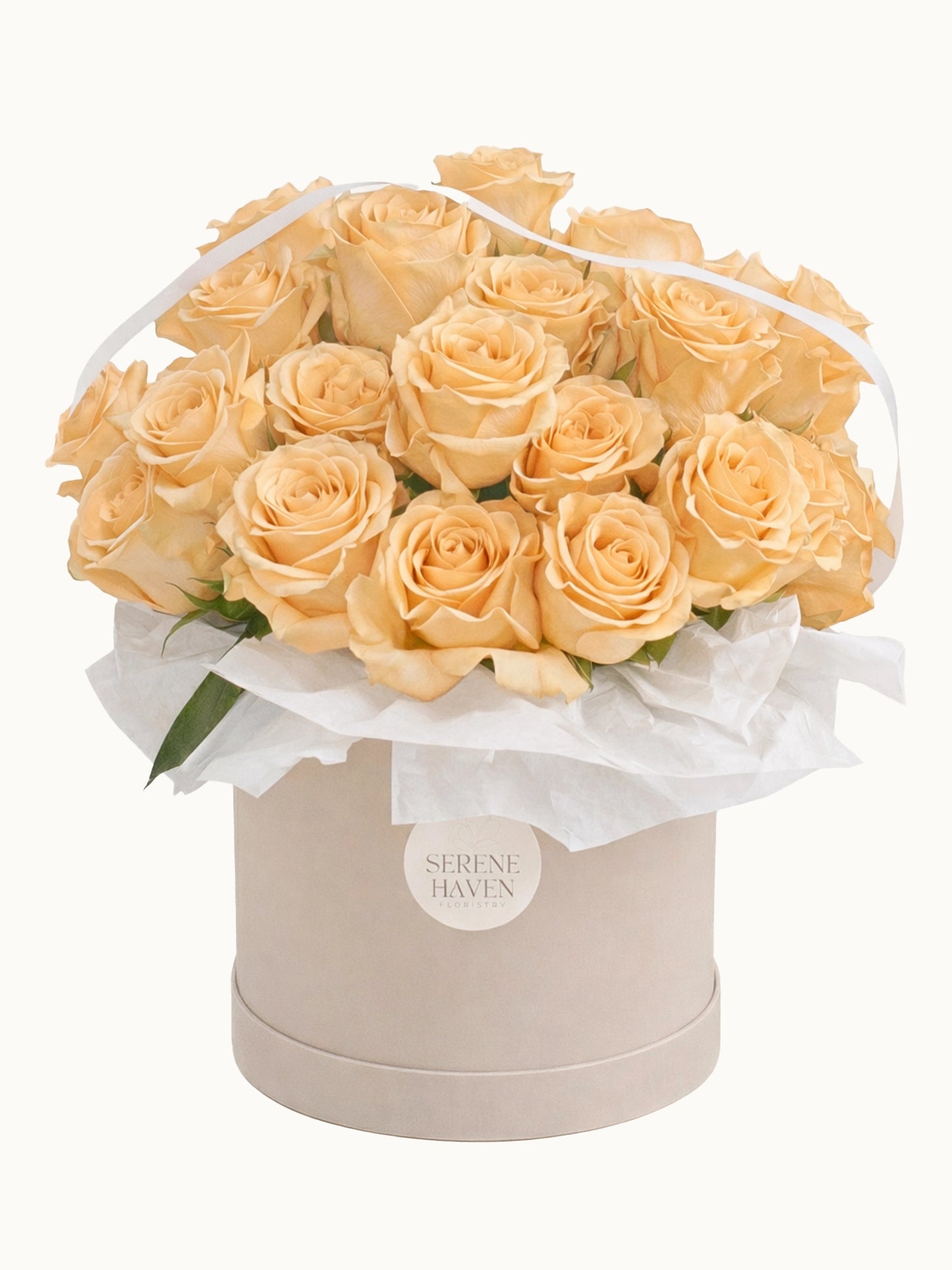 Love in Bloom 高貴香檳金玫瑰鮮花花盒，fresh rose flower box