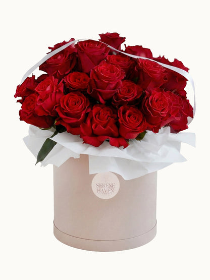 Love in Bloom 紅典紅色鮮花玫瑰 Flower Box，fresh rose gift box