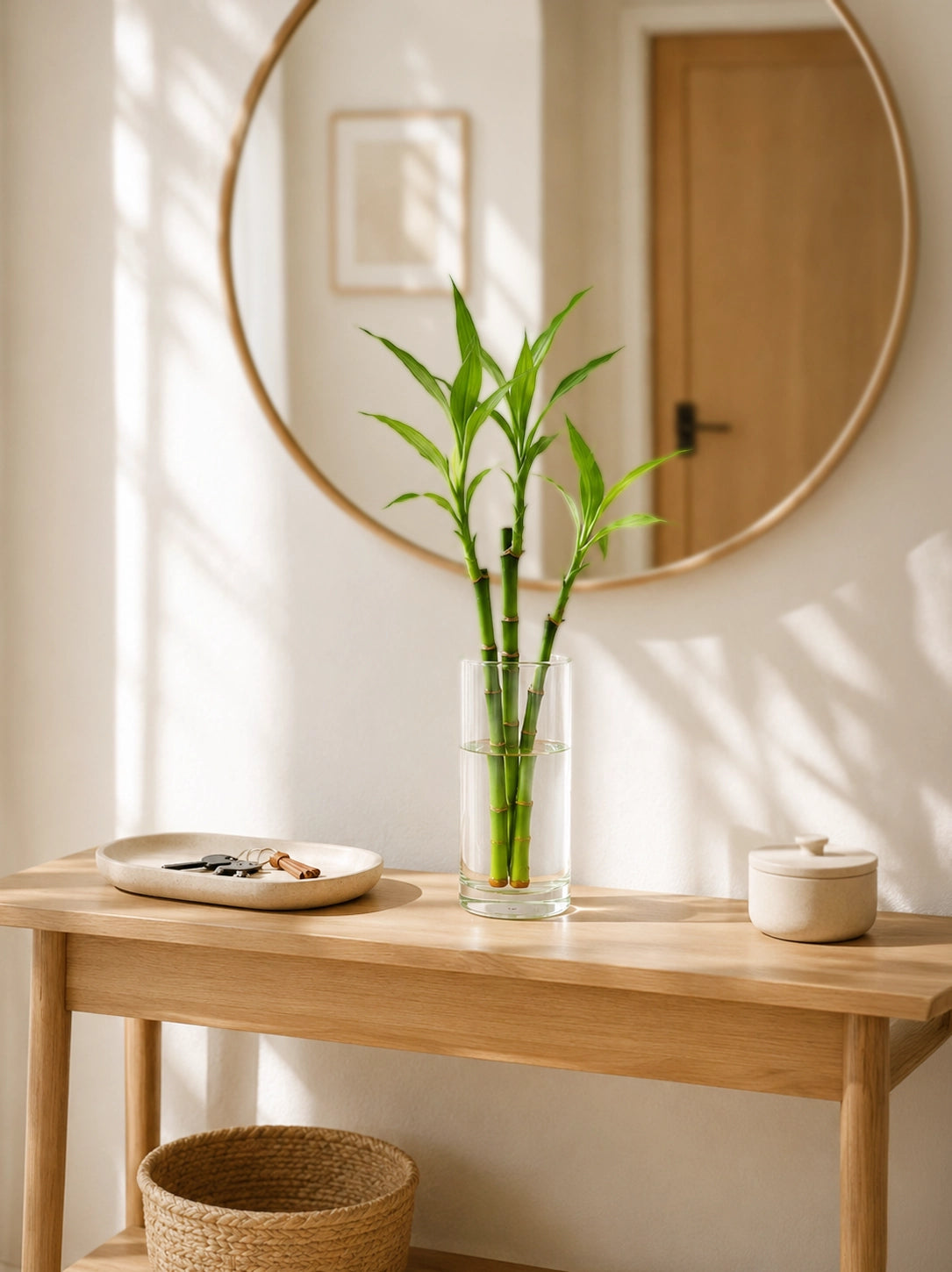 Lucky Bamboo 擺放於玄關 Entrance，迎接好運與 Positive Energy