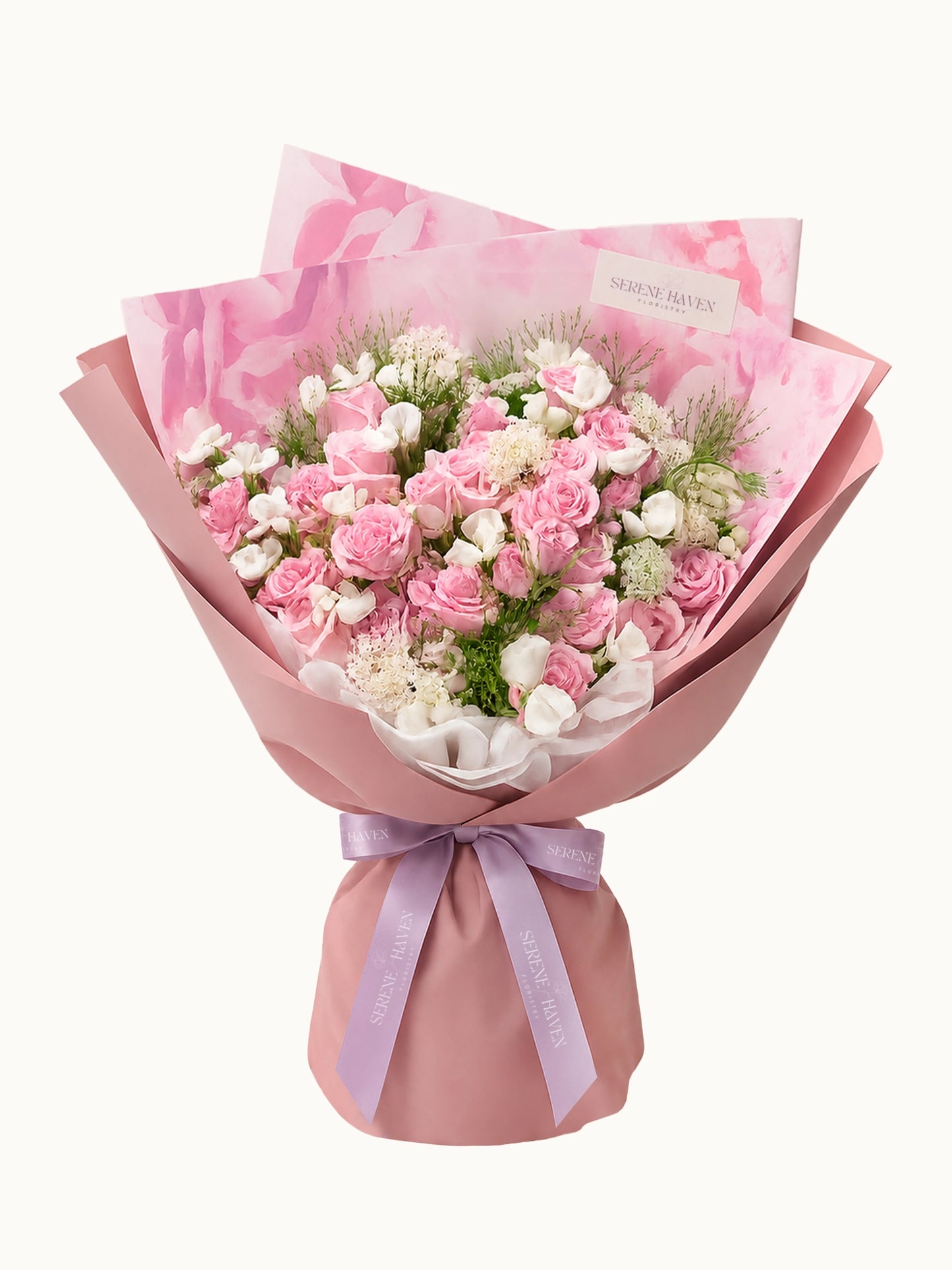 Morning Blush 粉紅花束｜Elegant blush pink bouquet with seasonal flowers