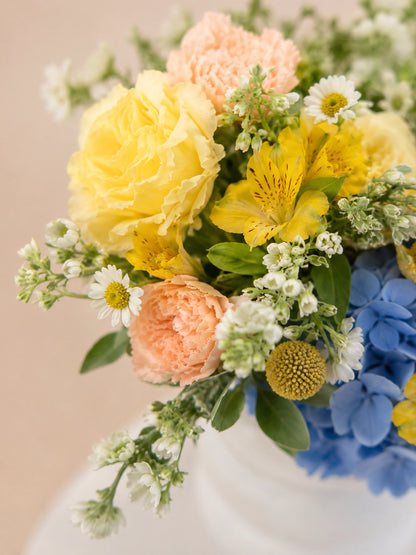 黃玫瑰花材特寫｜Morning Muse Vase floral arrangement close-up