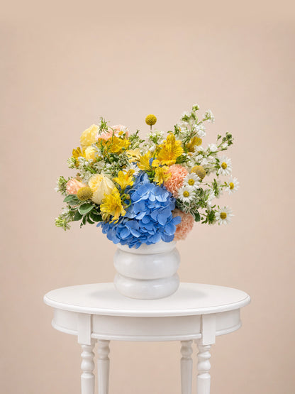 Morning Muse Vase 黃藍花藝｜Bright floral vase for everyday gifting