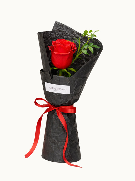 One & Only 紅玫瑰 single rose bouquet，classic red rose gift