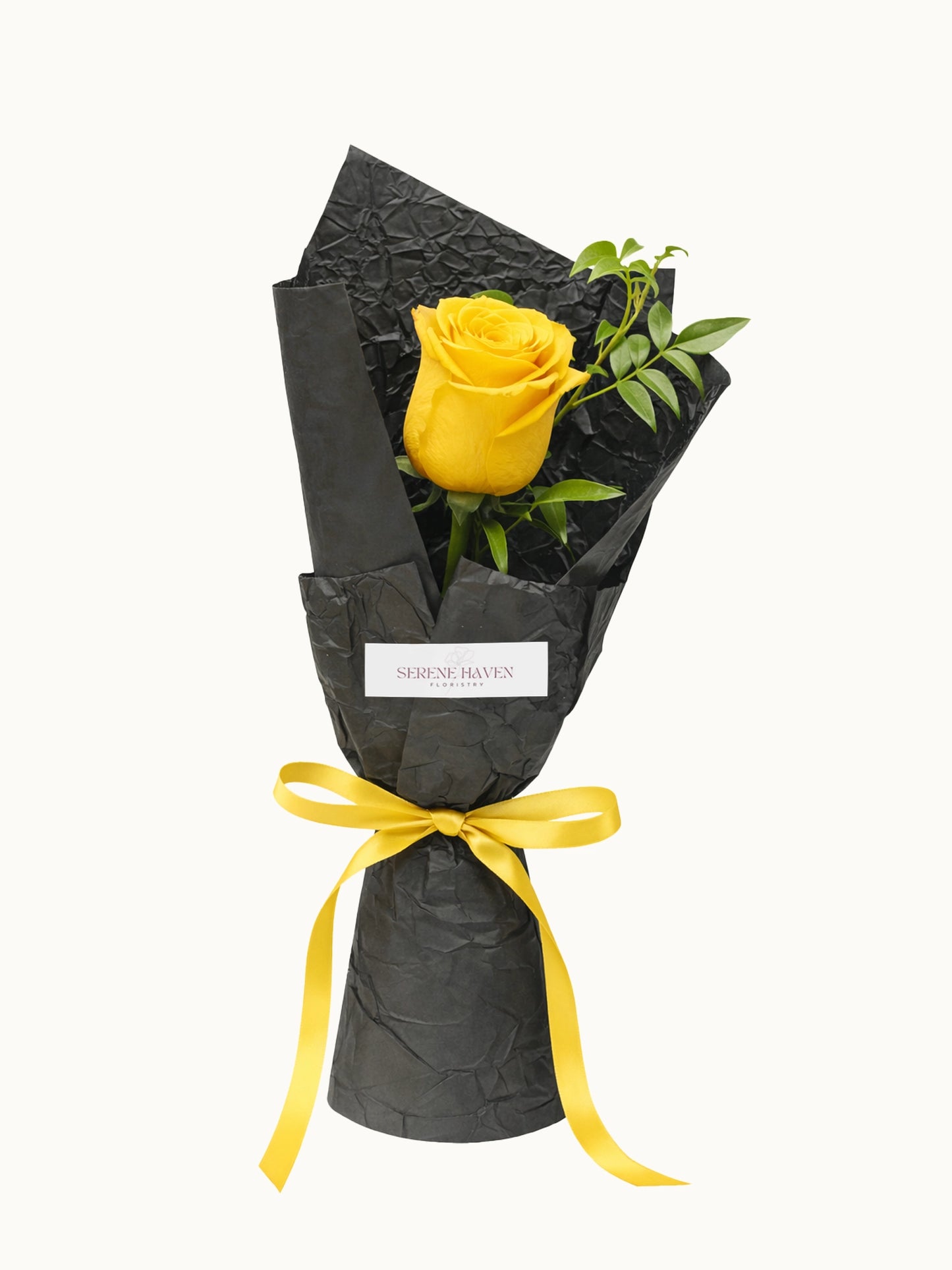 One & Only 明亮黃玫瑰 single rose bouquet，yellow rose gift