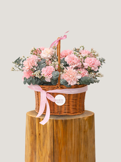 Petal Grace Basket 花籃｜Soft blush floral basket