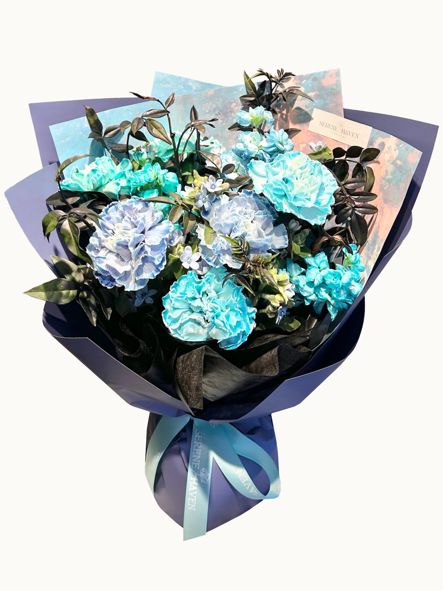 Petal Harmony 鮮花花束｜Blue Hydrangea、Seasonal Flowers Bouquet｜Serene Haven Floristry