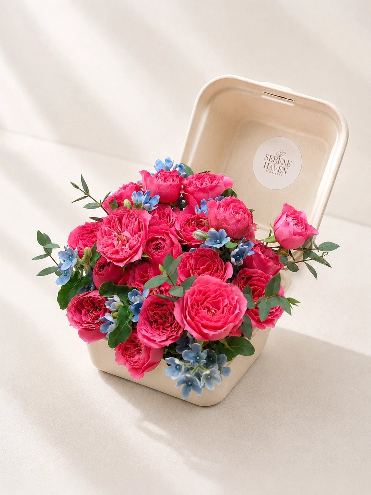 Serene Haven 西營盤花店 - Petite Rosé Mini Box 便當鮮花盒子花 mini flower box 生日送花隨心送朋友閨蜜禮物