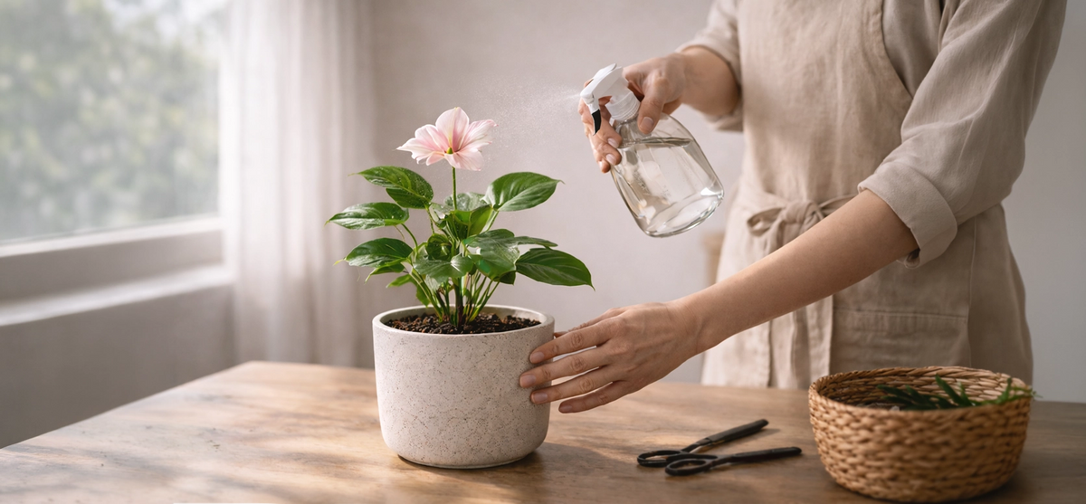 Serene Haven 植物寄養服務，以細心照顧陪伴植物健康成長。Attentive plant care provided through the Serene Haven Plant Foster Care service.