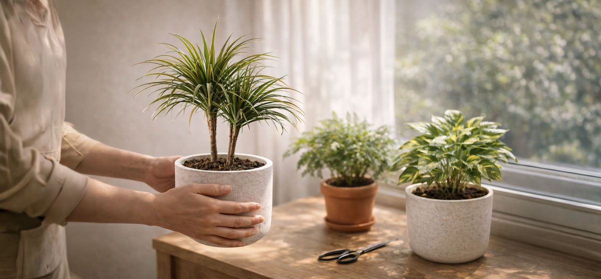 Serene Haven 植物寄養服務於工作室提供穩定照顧及短期寄養。Studio-based plant foster care with ongoing monitoring and maintenance by Serene Haven.
