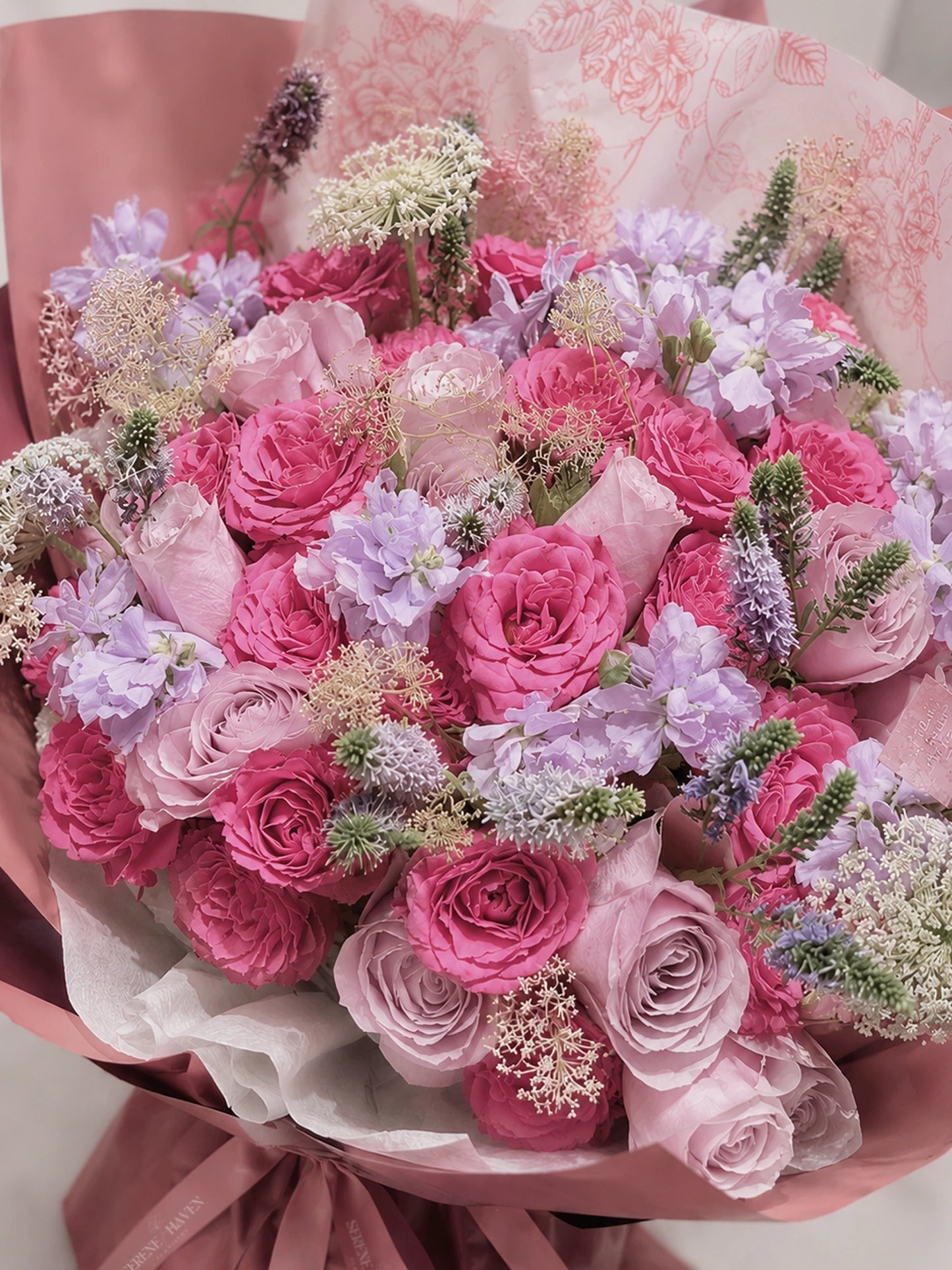 Serene Haven - Rosie Betty Bouquet 桃紅紫色系花束 細緻花藝設計