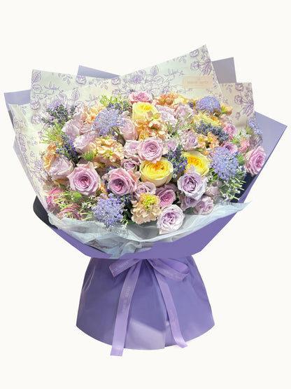 Serene Haven - Rosie Betty Bouquet 紫黃色系花束 活潑周年紀念禮物