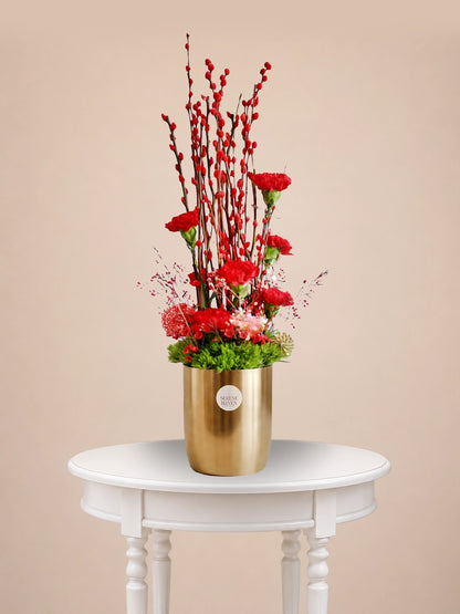 Scarlet Bloom Vase 紅色賀年花藝｜Festive floral arrangement for Chinese New Year & opening