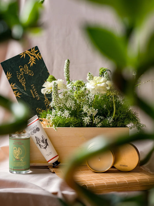 Serene Haven x ÍSSMEN Bamboo Set｜竹木香薰禮盒，旅行裝香薰蠟燭、Body Mist、Hand Cream，平衡與新生主題，送禮或家居擺設。