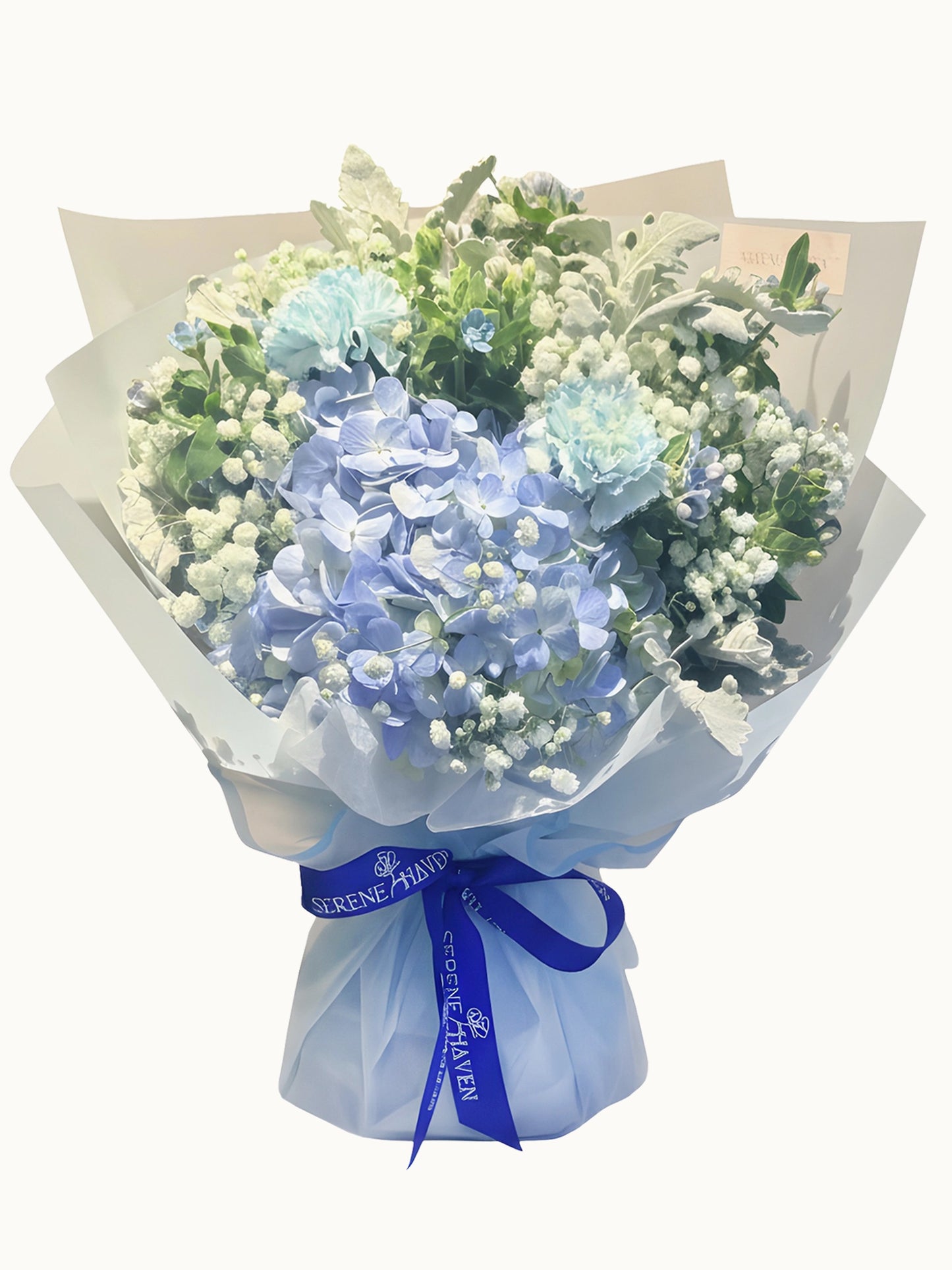 Sky Whisper 藍色繡球花束｜Blue Hydrangea Bouquet｜Serene Haven Floristry