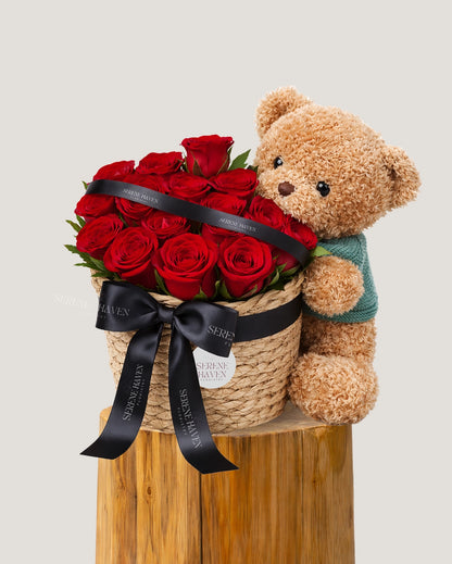 Teddy Embrace Basket