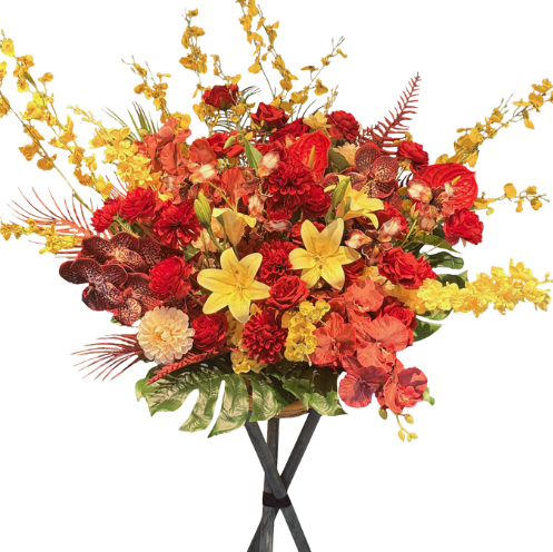 Traditional Flower Stands｜經典開張花牌及 Opening Flower Stand，以大型鮮花設計傳遞祝賀與誠摯心意，適合 grand opening、business celebration 及 congratulations。