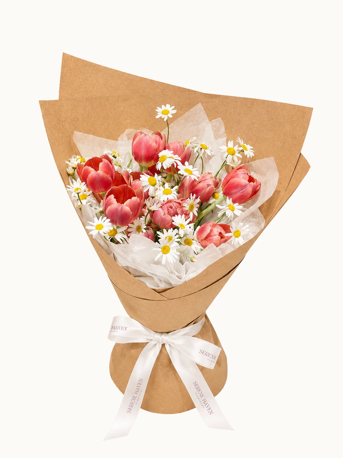 Tulip Melody 紅粉色鬱金香花束, red and pink tulips bouquet with seasonal flowers, Hong Kong flower delivery