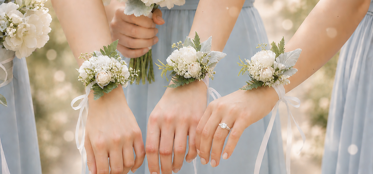 Wedding Wrist Corsage 姊妹手花｜Elegant floral wrist corsages for bridesmaids and family 婚禮手腕花